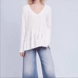 Anthropologie Deletta Thea ruffle peplum top